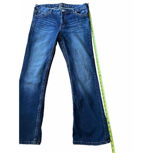 rue21 Jeans Women’s Size 13/14 Short Mid-rise Boot Cut Dark Wash Good Condition - Picture 4 of 8
